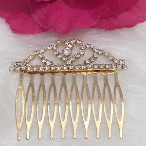 🌹Fashion Jewelry Gold Tone Rhinestone Hair Comb